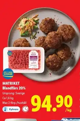 Lidl MATRIKET Blandfärs erbjuda