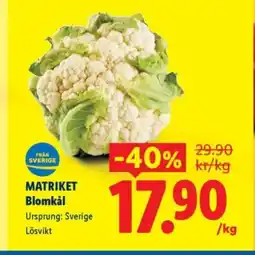 Lidl MATRIKET Blomkål erbjuda