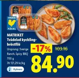 Lidl MATRIKET Tvådelad kyckling- bröstfilé erbjuda