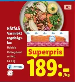 Lidl HÄTÄLÄ Varmrökt regnbågs- lax erbjuda