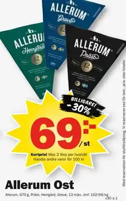 Pekås Allerum Ost, Medlemspris erbjuda