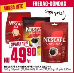 ÖoB NESCAFÉ SNABBKAFFE – MAX 3/KUND erbjuda
