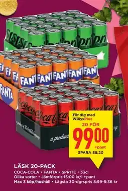 Willys LÄSK 20-PACK, Medlemspris erbjuda