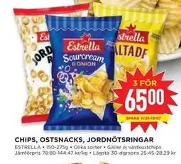 Willys CHIPS, OSTSNACKS, JORDNÖTSRINGAR erbjuda