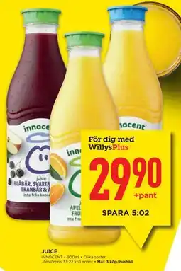Willys JUICE, Medlemspris erbjuda