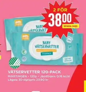 Willys VÅTSERVETTER 120-PACK erbjuda