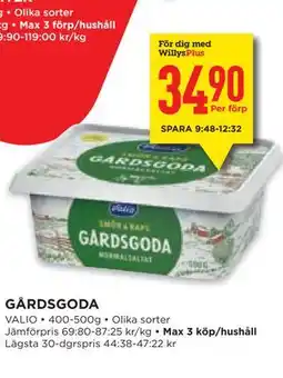 Willys Hemma GÅRDSGODA, Medlemspris erbjuda