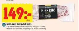 ICA Kvantum S:t Louis cut pork ribs erbjuda