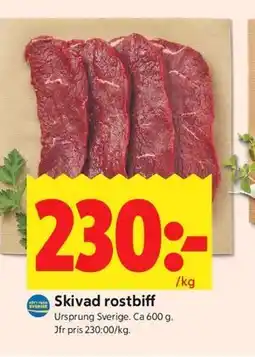 ICA Kvantum Skivad rostbiff erbjuda