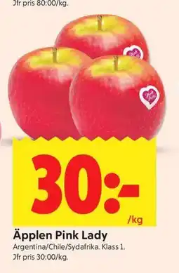 ICA Kvantum Äpplen Pink Lady erbjuda
