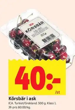 ICA Kvantum Körsbär i ask erbjuda