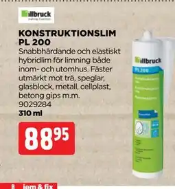 Jem&Fix KONSTRUKTIONSLIM PL 200 erbjuda