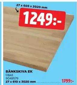 Jem&Fix BÄNKSKIVA EK erbjuda