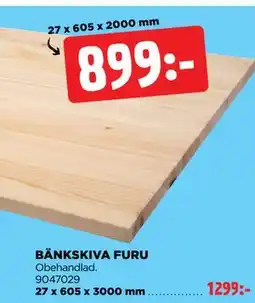 Jem&Fix BÄNKSKIVA FURU erbjuda