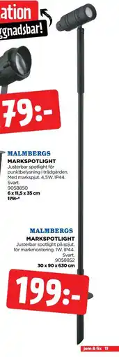 Jem&Fix MALMBERGS MARKSPOTLIGHT erbjuda