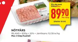 Willys Hemma Nötfärs erbjuda
