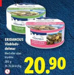 Lidl ERIDANOUS Vinbladsdolmar erbjuda