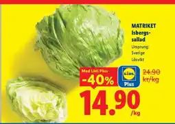 Lidl Matriket Isbergssallad erbjuda