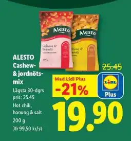 Lidl ALESTO Cashew- & jordnötsmix erbjuda