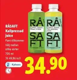 Lidl Råsaft kallpressad juice erbjuda
