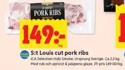 ICA Supermarket S:t Louis cut pork ribs erbjuda