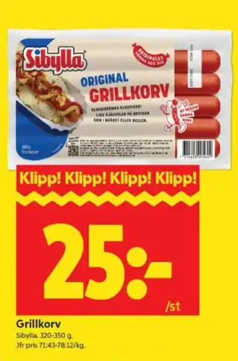 ICA Supermarket Grillkorv erbjuda