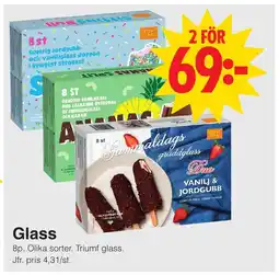 Matöppet Glass erbjuda