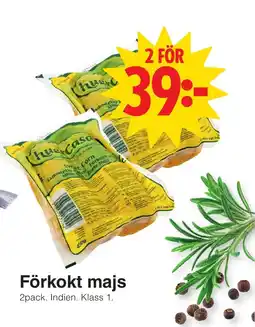 Matöppet Förkokt majs erbjuda