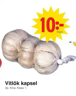 Matöppet Vitlök kapsel erbjuda