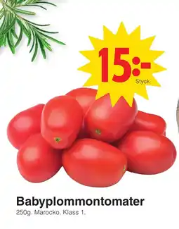 Matöppet Babyplommontomater erbjuda