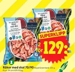 ICA Supermarket Räkor med skal 70/90 erbjuda