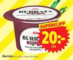 ICA Supermarket Burrata erbjuda