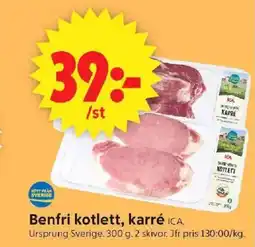 ICA Supermarket Benfri kotlett, karré erbjuda