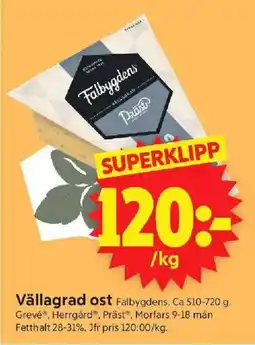 ICA Supermarket Vällagrad ost erbjuda
