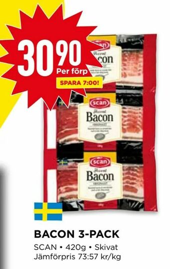 Willys Bacon 3-pack erbjuda