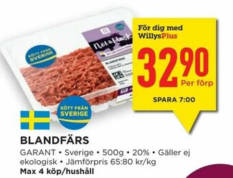 Willys Hemma Blandfärs erbjuda