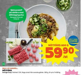Coop Nötfärs erbjuda