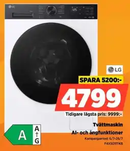 Power Lg Tvättmaskin Al- och ångfunktioner erbjuda