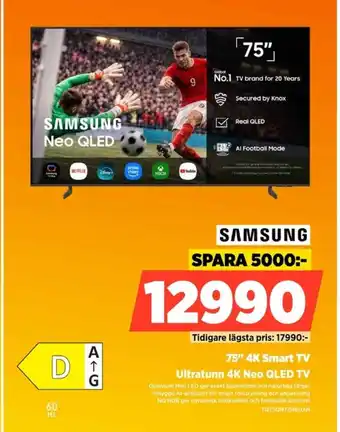 Power Samsung 75" 4K Smart TV Ultratunn 4K Neo QLED TV erbjuda
