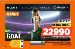 Power Sony 55" 4K Google TV Oöverträffad realism med Al XR Processor erbjuda