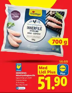 Lidl KRONFÅFGEL Mörad kycklinginnerfilé erbjuda