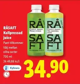 Lidl RÅSAFT Kallpressad juice erbjuda