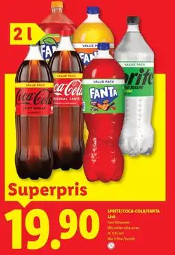 Lidl SPRITE/COCA-COLA/FANTA Läsk erbjuda