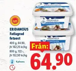 Lidl ERIDANOUS Fatlagrad fetaost erbjuda