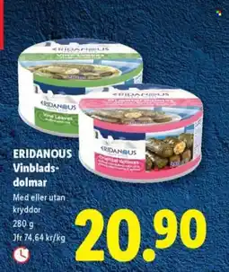 Lidl ERIDANOUS Vinblads- dolmar erbjuda