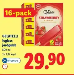 Lidl GELATELLI Isglass jordgubb erbjuda