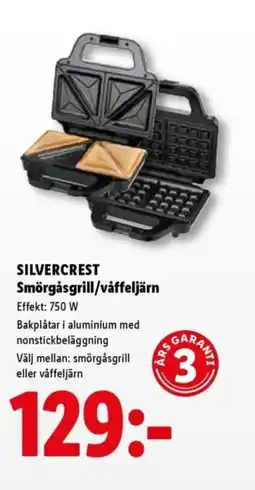 Lidl SILVERCREST Smörgåsgrill/våffeljärn erbjuda