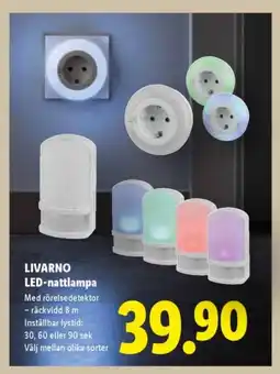 Lidl LIVARNO LED-nattlampa erbjuda