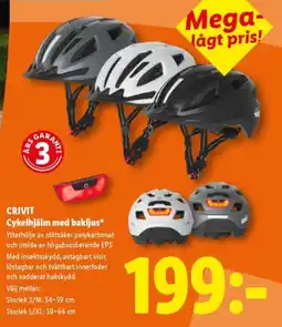 Lidl CRIVIT Cykelhjälm med bakljus erbjuda