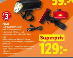 Lidl CRIVIT LED-cykelbelysning erbjuda